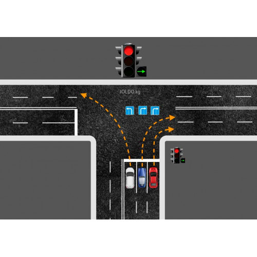 Можно ли повернуть на стрелку со второго ряда?