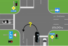 Разворот на перекрестке с односторонним движением