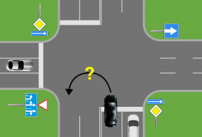 Бир багыттуу жол менен кесилиштеги кайрылуу