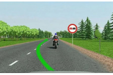 Обгон мотоцикла в зоне знака "Обгон запрещен"